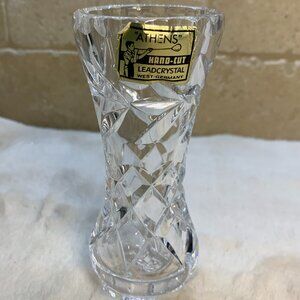 Vintage "Athens" Lead Crystal Vase West Germany 4 5/8" tall